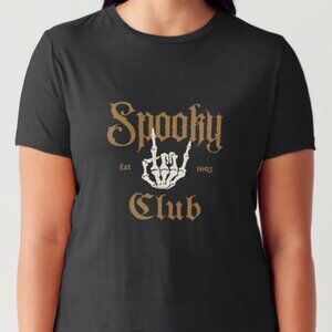Womens Halloween T-Shirt SPOOKY CLUB Short Sleeve Tubular T-Shirt
